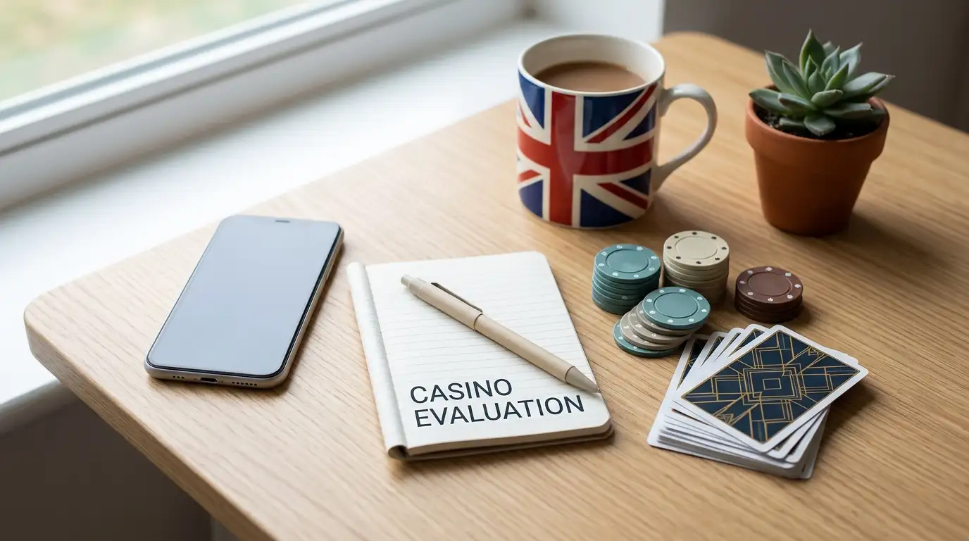 Casino review criteria covering games, payments, bonuses and licensing
