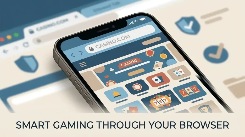 Smartphone browser displaying a casino interface